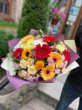 Букет цветов из:  Герберы, Ромашки, Хризантемы, Розы и Подсолнухи #REPLACE_PRED# Тимирязевском Республика Адыгея