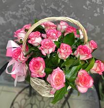 Цветочная композиция из Розы в корзине #REPLACE_PRED# Тимирязевском Республика Адыгея