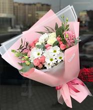 Букет цветов из:  Розы, Лизиантусы и Хризантемы #REPLACE_PRED# Тимирязевском Республика Адыгея